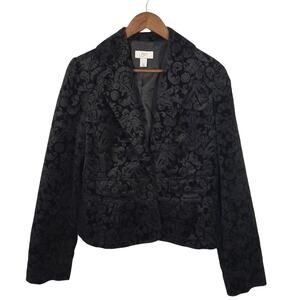 Ann Taylor LOFT Black Blazer Women 8 Feminine VIctorian Goth Witchy Witchcore